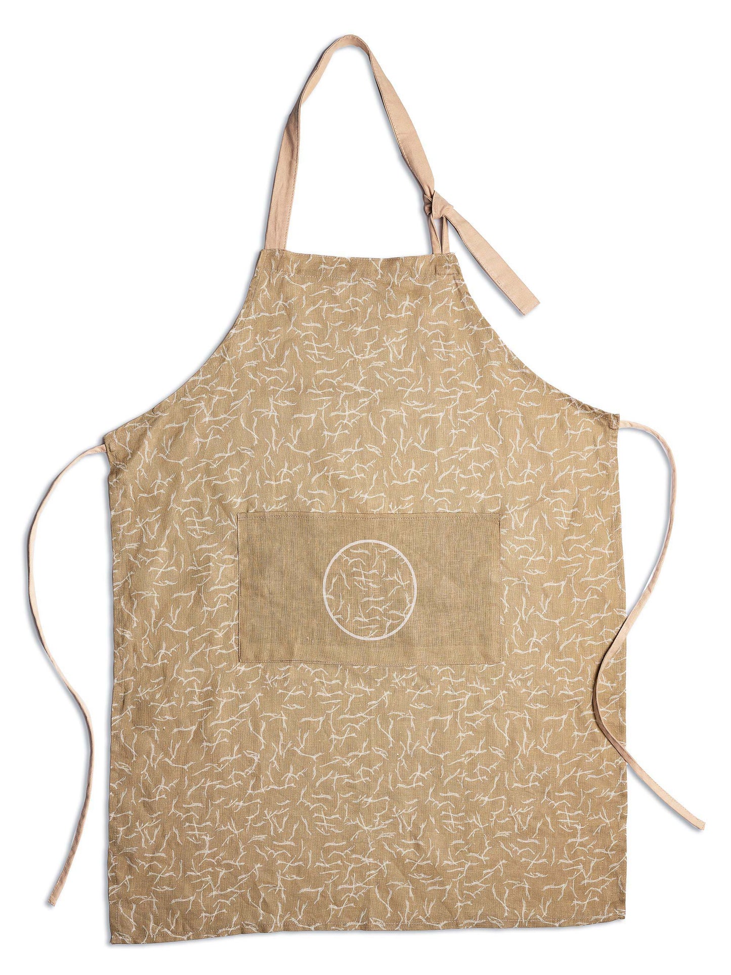 Driftwood pattern 100% linen apron--Adult size only