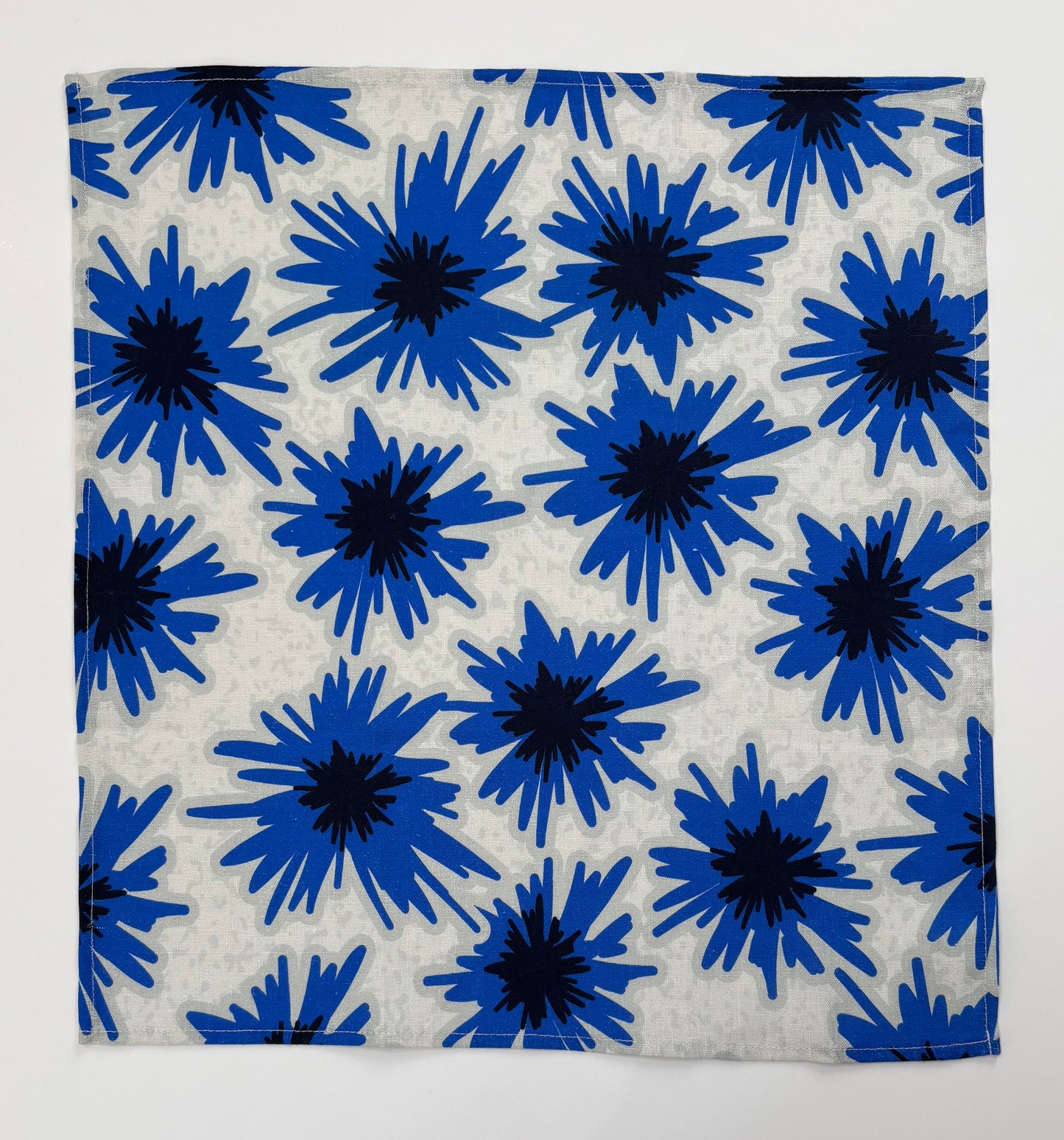 Mighty Blue 100% linen napkins scandi-style cornflowers for a joyful summer tabletop. Set of 2.