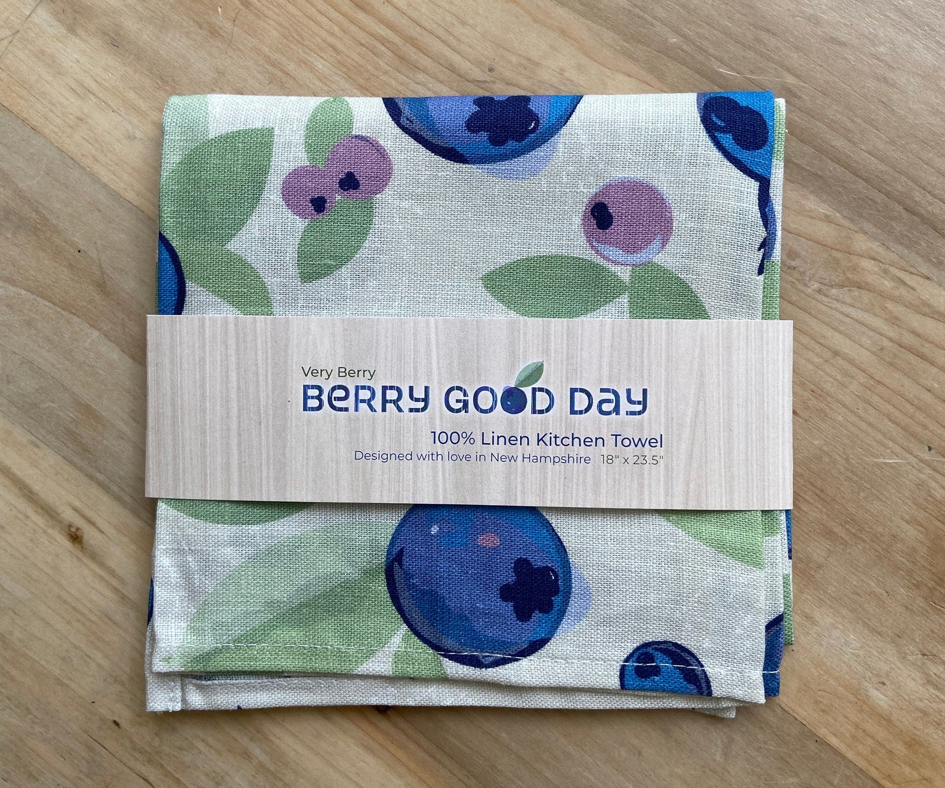 Vibrant blueberry linen tea towel for Mother's Day gift or as a housewarming gift | A unique and useful gift