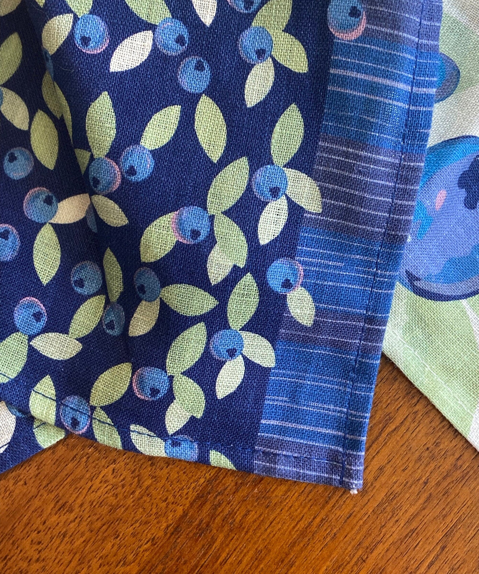 Vibrant wild blueberry linen tea towel for Mother's Day gift or as a housewarming gift | A unique and useful gift