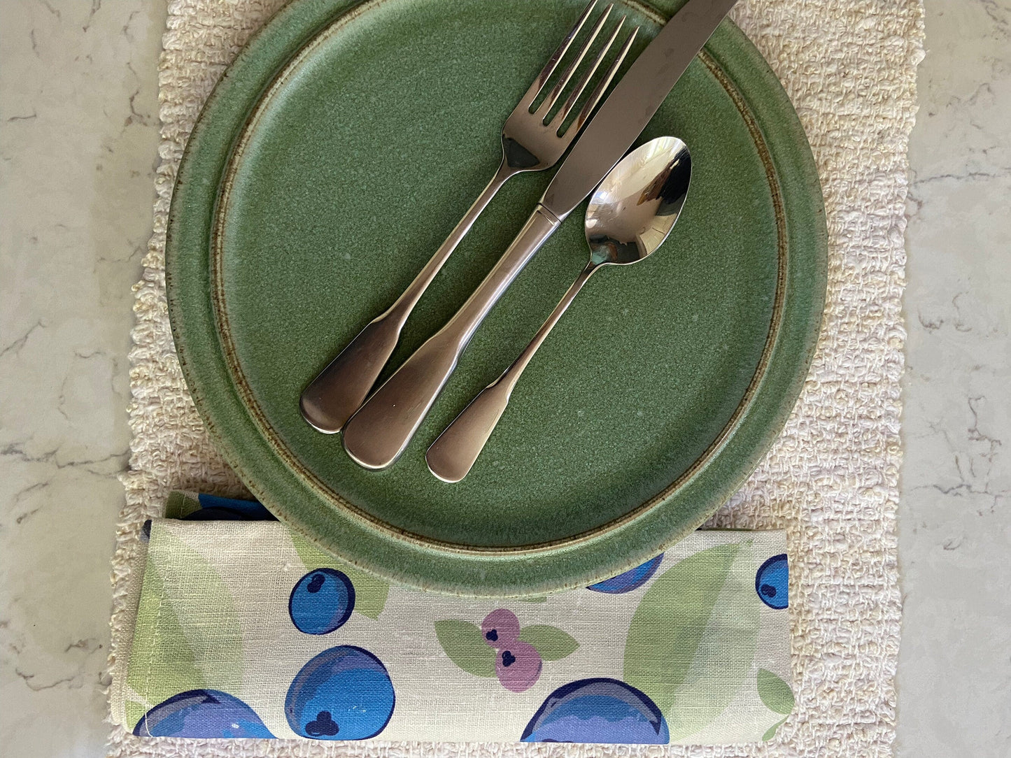 Set a summer tabletop with big bold blueberry 100% linen napkins! A perfect hostess housewarming gift | Picnic | Unique and useful gift