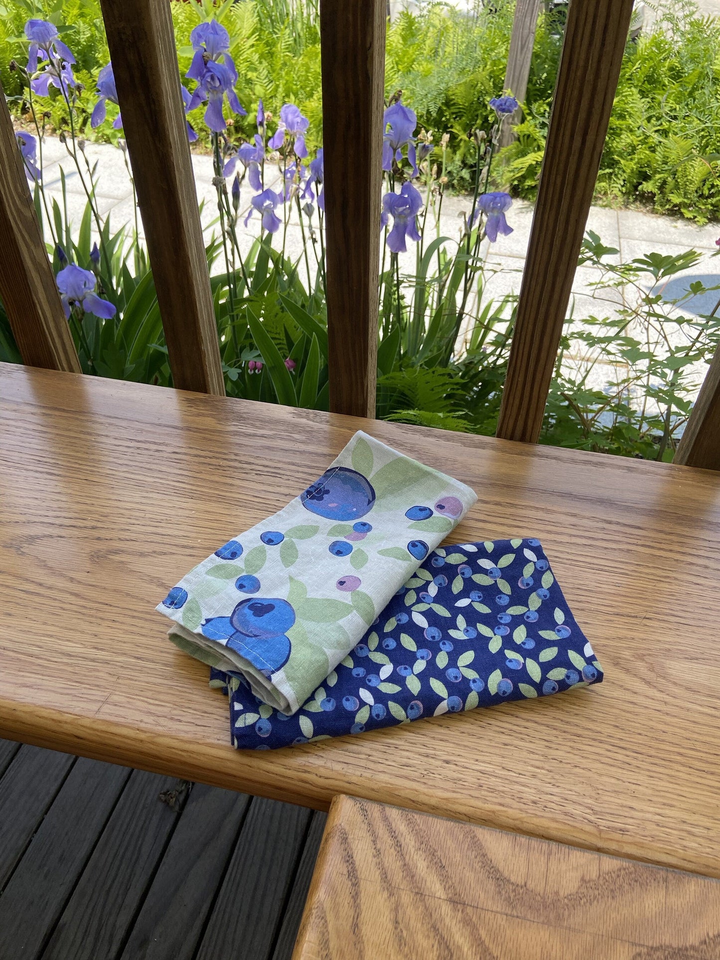 Set a vibrant summer table with wild blueberry linen napkins! A perfect hostess housewarming gift | Mother’s Day | A unique and useful gift